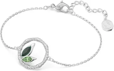Bracelet Swarovski Dellium Cercle Bambou Vert Rhodié — vue 2