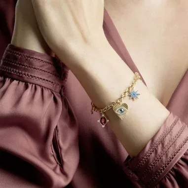 Bracelet Lucky Goddess Swarovski Plaqué Or et Cristaux Multicolores — vue 4