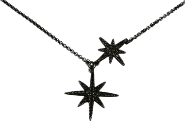 Collier APM Monaco Double Météorites Rhodié Noir