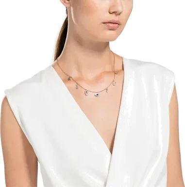 Collier Symbolic Swarovski - Breloques Cristal Doré Rosé — vue 4
