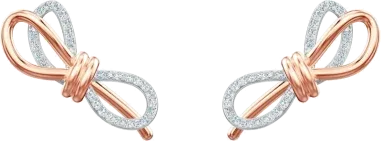 Boucles d'oreilles Swarovski Lifelong Bow - Or rose et cristaux blancs