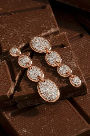 Boucles d'oreilles Festival Ovales Chocolat - APM Monaco — vue 3