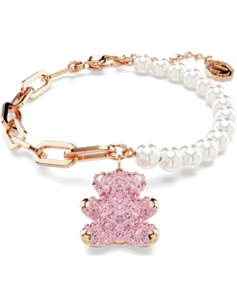 Bracelet Ours Teddy Swarovski - Or rose et cristaux