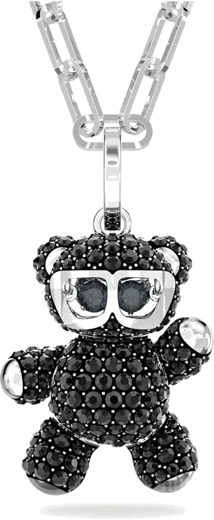 Collier Pendentif Teddy Ours Noir Swarovski