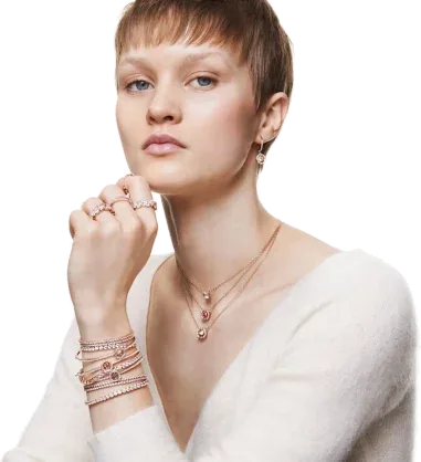 Collier Attract Solitaire Carré Rhodié - Swarovski — vue 10