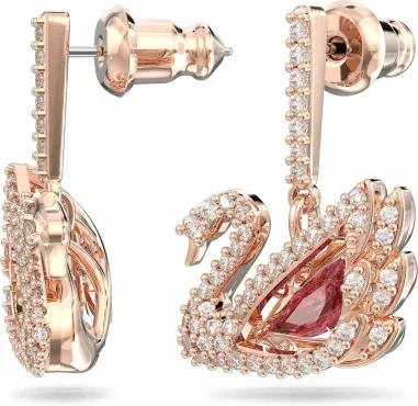 Boucles d'oreilles Swarovski Iconic Swan Lake plaqué or rose — vue 3