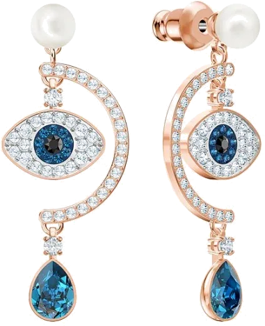 Boucles d'oreilles Evil Eye Swarovski en or rose — vue 2