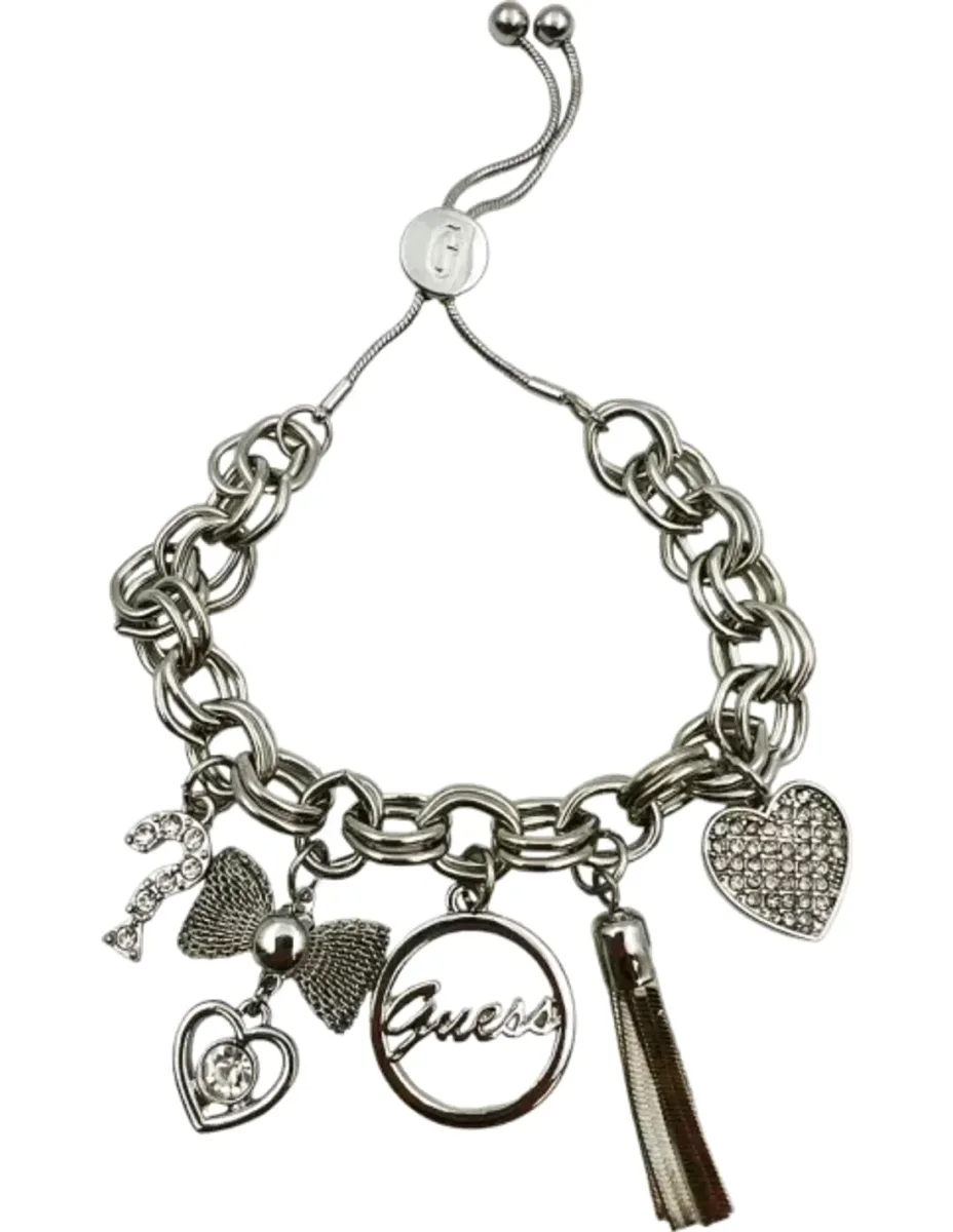 Bracelet Guess à breloques argenté et zircon