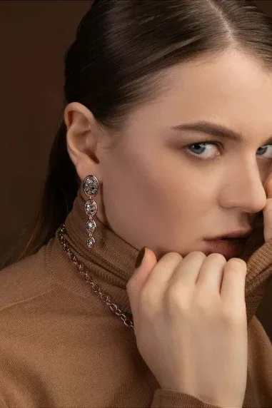 Boucles d'oreilles Festival Ovales Chocolat - APM Monaco — vue 3