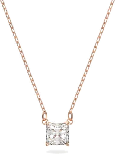 Collier Attract Solitaire Carré Rhodié - Swarovski — vue 7