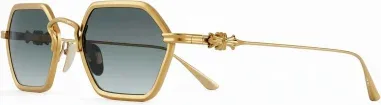 Chrome Hearts Datass - Lunettes de soleil monture hexagonale dorée