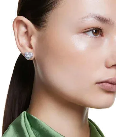 Boucles d'oreilles Swarovski Idyllia cœurs cristaux bleus et blancs — vue 6
