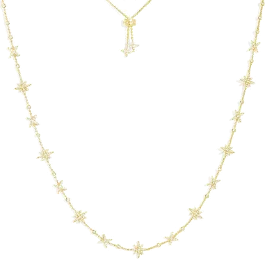 Collier APM Monaco Ajustable Météorites Plaqué Or Jaune