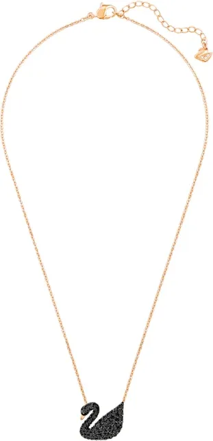 Collier Iconic Swan Swarovski - Or Rose et Cristaux Noirs — vue 2
