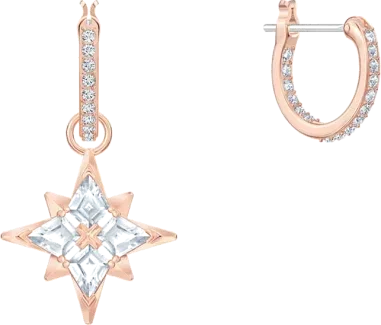 Boucles d'oreilles Swarovski Symbolic Star plaqué or rose — vue 3