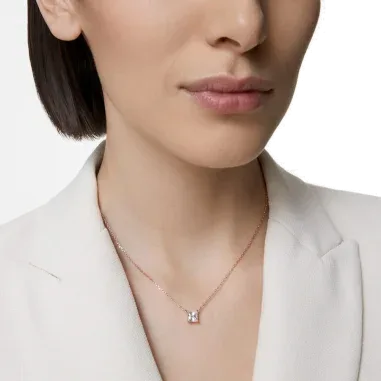 Collier Attract Solitaire Carré Rhodié - Swarovski — vue 11