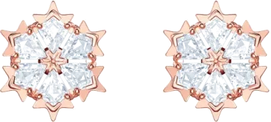 Boucles d'oreilles Swarovski Magic flocons de neige plaqué or rose