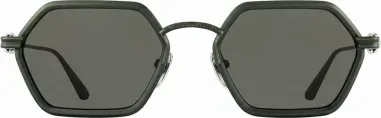 Lunettes de soleil Chrome Hearts Datass - Monture hexagonale vert olive — vue 2
