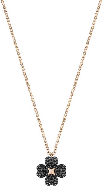 Collier Latisha Flower Swarovski - Pendentif Réversible Plaqué Or Rose