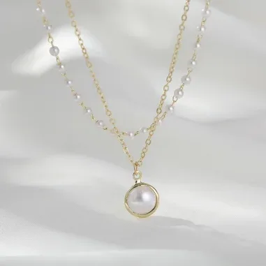 Collier Perles Victoria Bradley - Acier plaqué or fin — vue 2