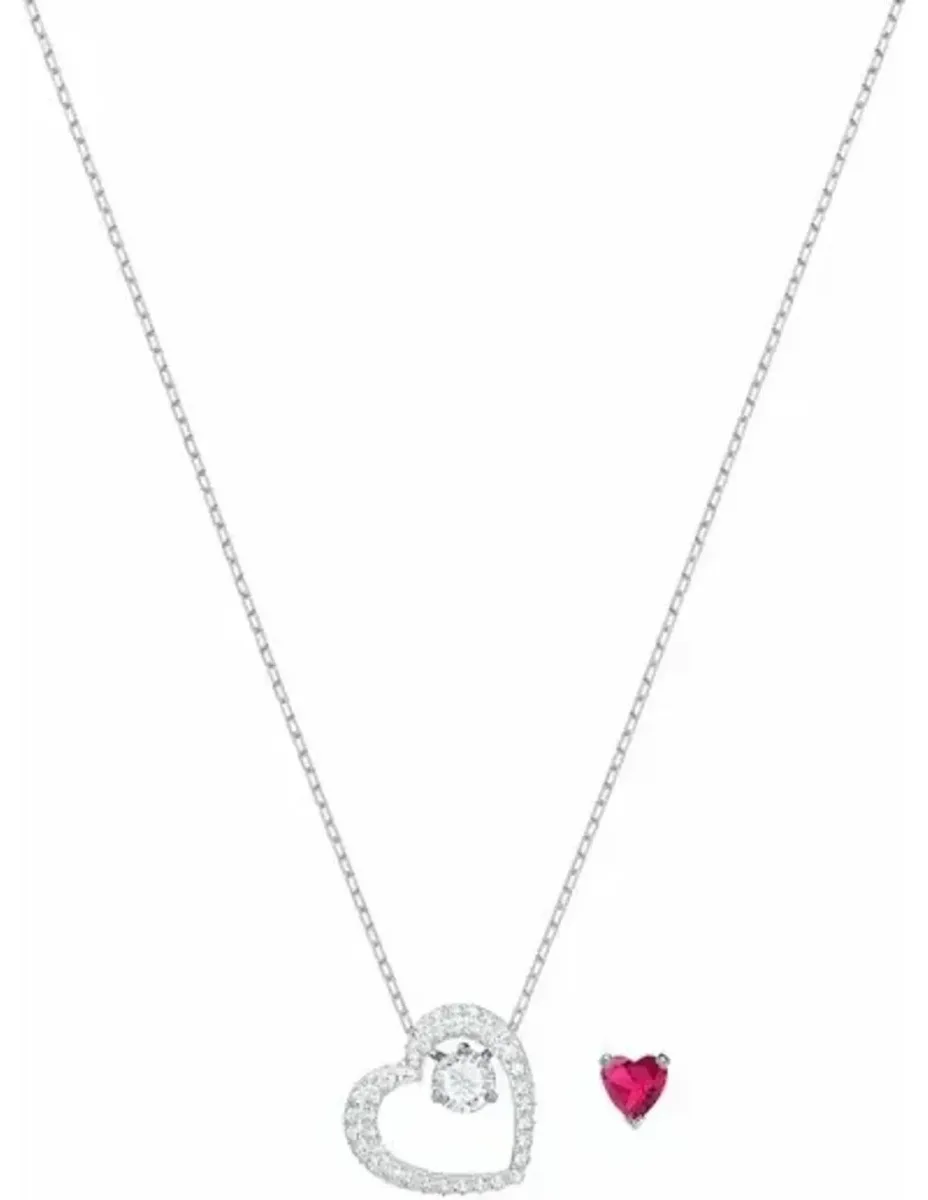 Collier Swarovski Love Heart Plaqué Rhodium
