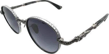 Lunettes de soleil Chrome Hearts rondes grises