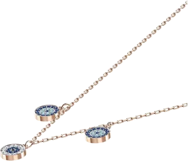 Collier Swarovski Luckily - Or Rose et Cristaux Bleus — vue 3