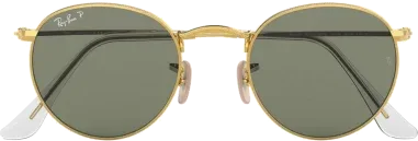 Lunettes de soleil Round Metal Ray-Ban - Dorées et vertes polarisées — vue 2