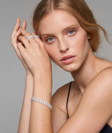 Bracelet Gourmette Michael Kors Pavé d'Argent Sterling — vue 3