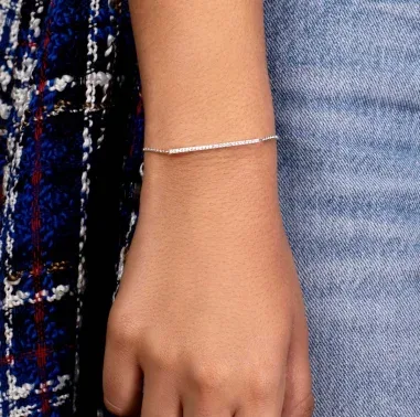 Bracelet APM Monaco Ajustable Ligne Droite Cristaux — vue 2