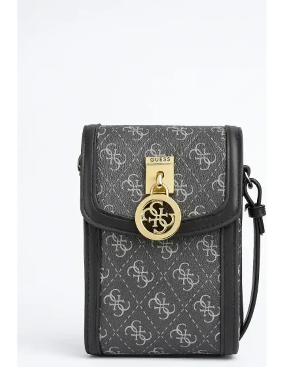 Pochette bandoulière téléphone Guess noir 4G logo