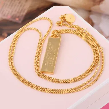 Collier Marc by Marc Jacobs Plaque Workwear Acier Doré — vue 6