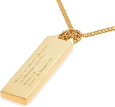 Collier Marc by Marc Jacobs Plaque Workwear Acier Doré