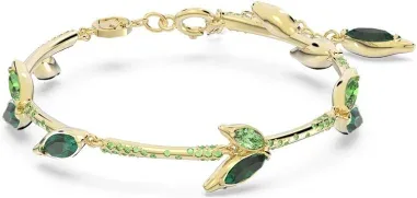 Bracelet Swarovski Dellium Bambou Vert Plaqué or