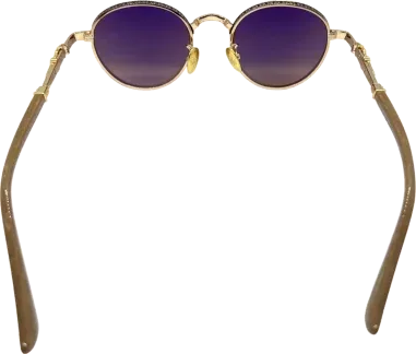 Lunettes Rondes Dorées Chrome Hearts - Verres Marron — vue 5