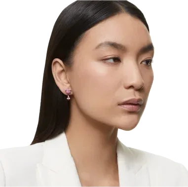 Boucles d'oreilles Teddy en cristal rose Swarovski — vue 3
