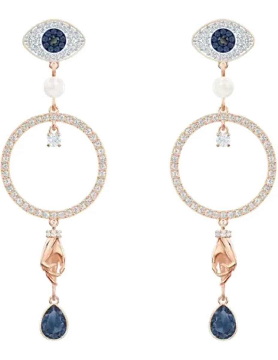 Boucles d'oreilles Symbolic Evil Eye plaqué or rose