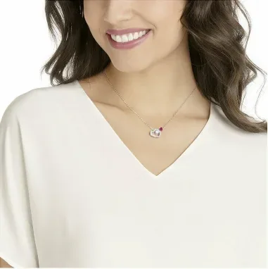 Collier Swarovski Love Heart Plaqué Rhodium — vue 3