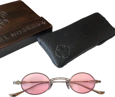 Lunettes de soleil rondes Chrome Hearts vintage en métal — vue 14