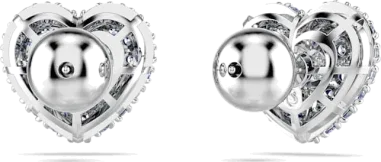 Boucles d'oreilles Swarovski Idyllia cœurs cristaux bleus et blancs — vue 4