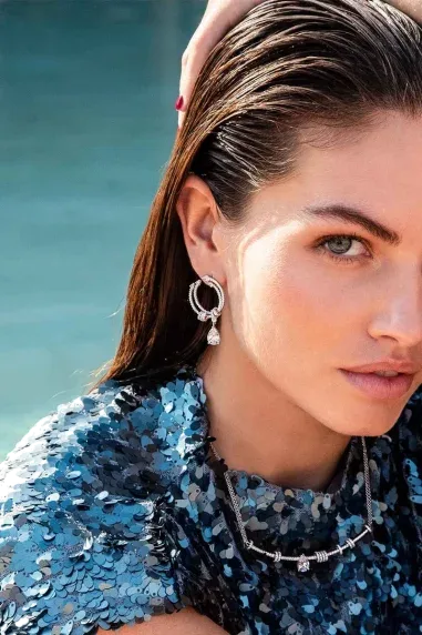 Boucles d'oreilles APM Monaco - Argent et Pierres Poire — vue 3