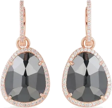 Boucles d'oreilles APM Monaco - Or rose et pierre noire