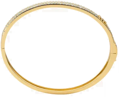 Bracelet Jonc Michael Kors Or et Argent, Logo Pavé — vue 2