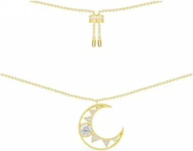 Collier APM Monaco Lune Ajustable Or Jaune