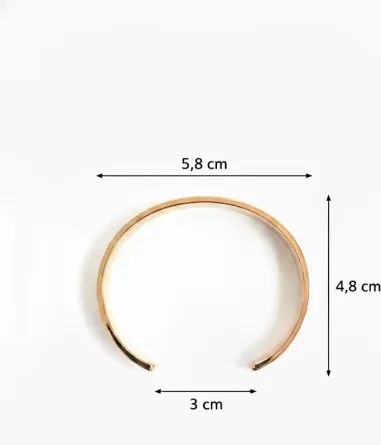 Bracelet Manchette Emporio Armani Acier Plaqué Or Rose — vue 4