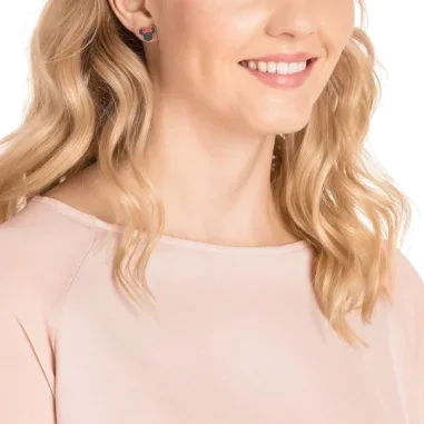 Boucles d'oreilles Mickey & Minnie Swarovski plaqué or rose — vue 3