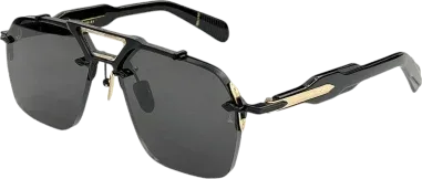 Jacques Marie Mage Silvertone Aviator Black/Gold