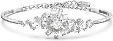 Bracelet Jonc Swarovski Gema Fleur Blanc Rhodié