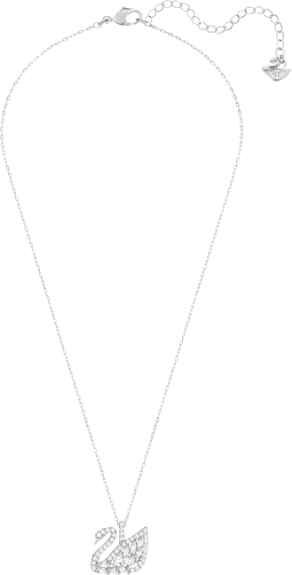 Collier Swan Lake - Cristaux blancs et métal rhodié — vue 3