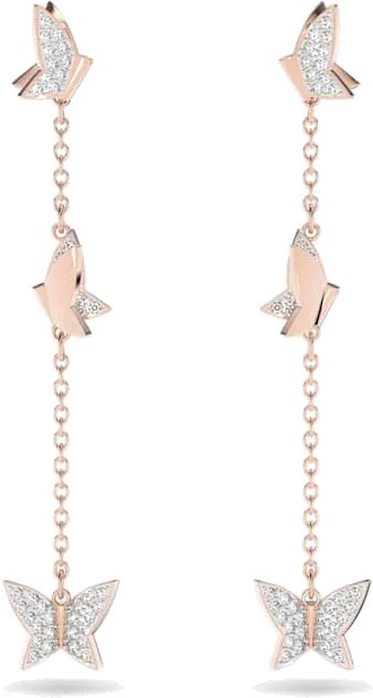 Boucles d'oreilles Lilia Swarovski or rose et cristaux blancs
